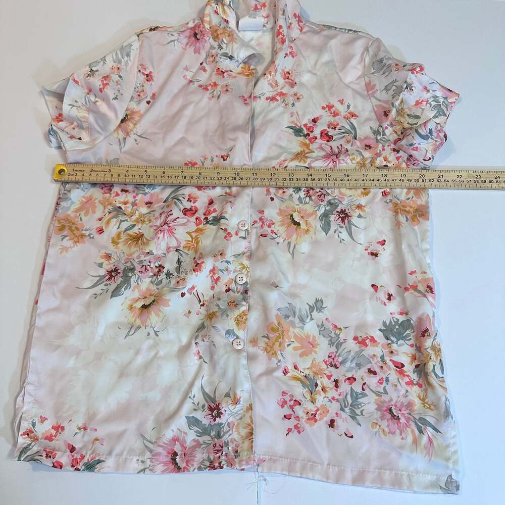 Floral Print Short Sleeve Pajama Top - Picture 3 of 5